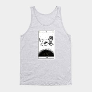 Leo Distressed Goth Tarot Zodiac Sign Tank Top